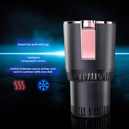 Smart Car 2-In-1 Hot and Cold Cup Drinks Holder Home Fast Refrigeration Cooling/Heating Mini Touch Screen Beverage Mug Drink Can